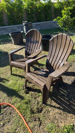 Plastic Adirondack chairs