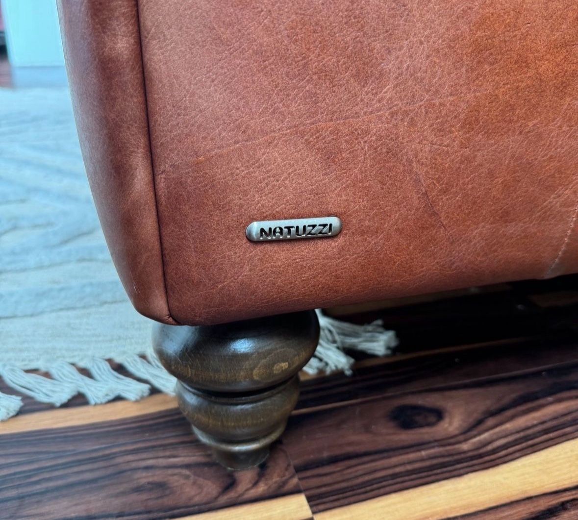 Natuzzi Brown Leather Sofa