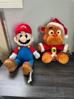 2 Plushies Super Mario And Freddy
