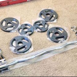 Brand New Olympic Weight Set with Curl Bar