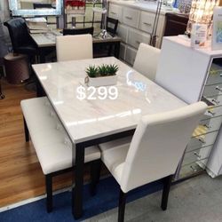 Beautiful! White 5-Pc Dining Set Brand New