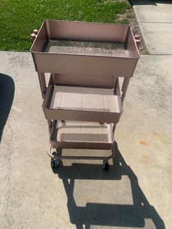 Rose Gold 3 Tier Rolling Storage Cart