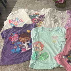 3T And 4t Toddler Girl Tees !! Minnie Mouse, Frozen Etc Gently Used