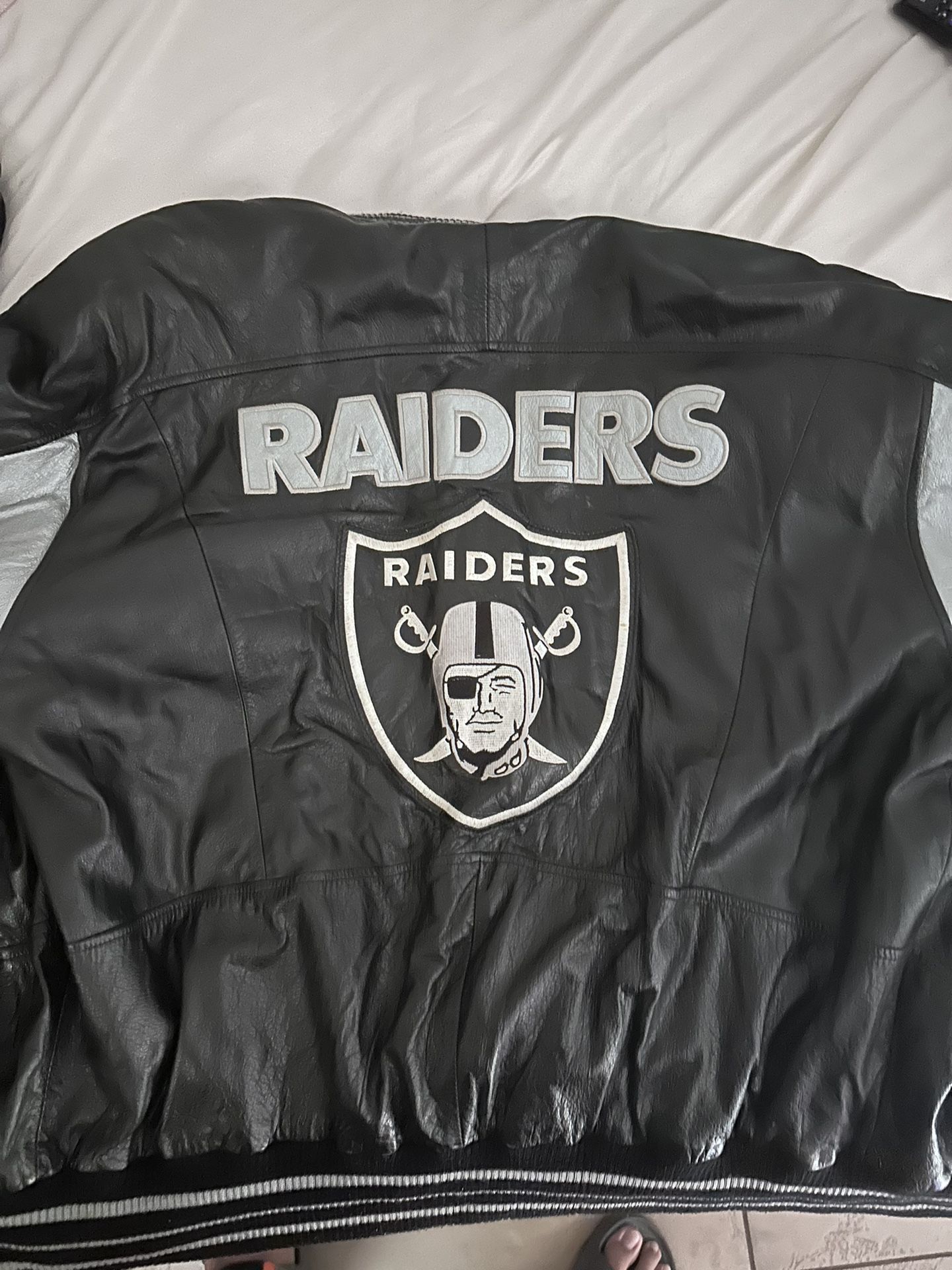 raiders vintage leather jacket 