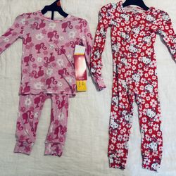 Girls Pajama Bundle Size 2T – Hello Kitty Sleeper & Barbie 2-Piece Set (NWT + NWOT) – $10