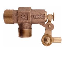 Float Valve with Threaded Outlet: For Water Media, Straight Body, Bulkhead, Bronze, MNPT, ST750, 46A985