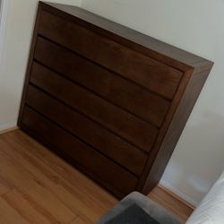 Dark Wood 5 Drawer Dresser