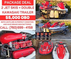 2 Jet Skis + Trailer — Kawasaki & Polaris — PERFECT CONDITION — BUNDLE