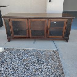 Rustic TV Stand / Media Console w/ Glass Doors – Great Storage