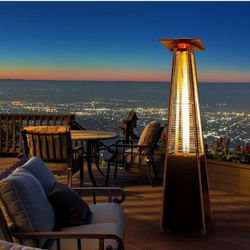 48000 BTU Pyramid Patio Heater for Outdoor Double Layer Stainless Steel Burner Triple Protection System Quartz Glass Tube Propane Heater for Home & Co