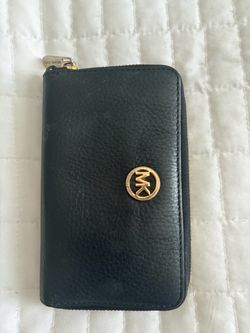 Michael Kors Black Leather Zip-Around Wallet