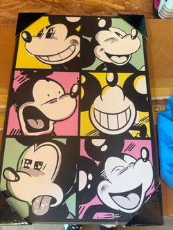 Mickey Mouse Pop Art Wall Canvas Print