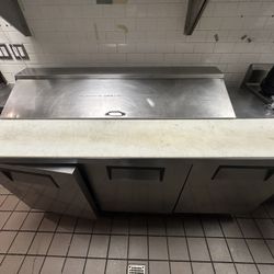 True ADA Height Refrigerator Sandwich Prep Table with Three Doors