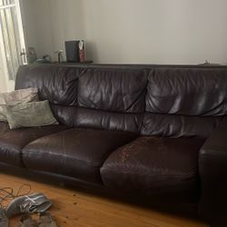 Free 96” Leather Couch 