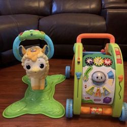 VTECH BOUNCER & DISCOVER LLAMA AND BABY WALKER