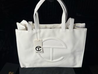 New Telfar Medium White Shopping Bag 10x6x6 With Vegan Leather With Dust Bag