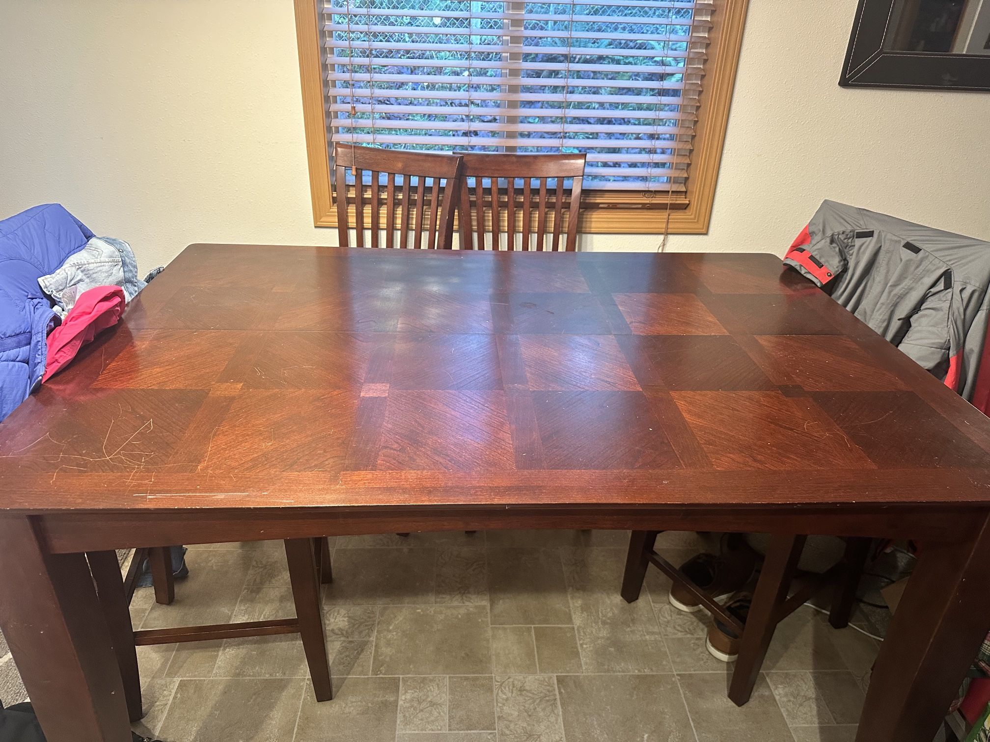 Dining Table Set 6 Chairs Extension Leaf