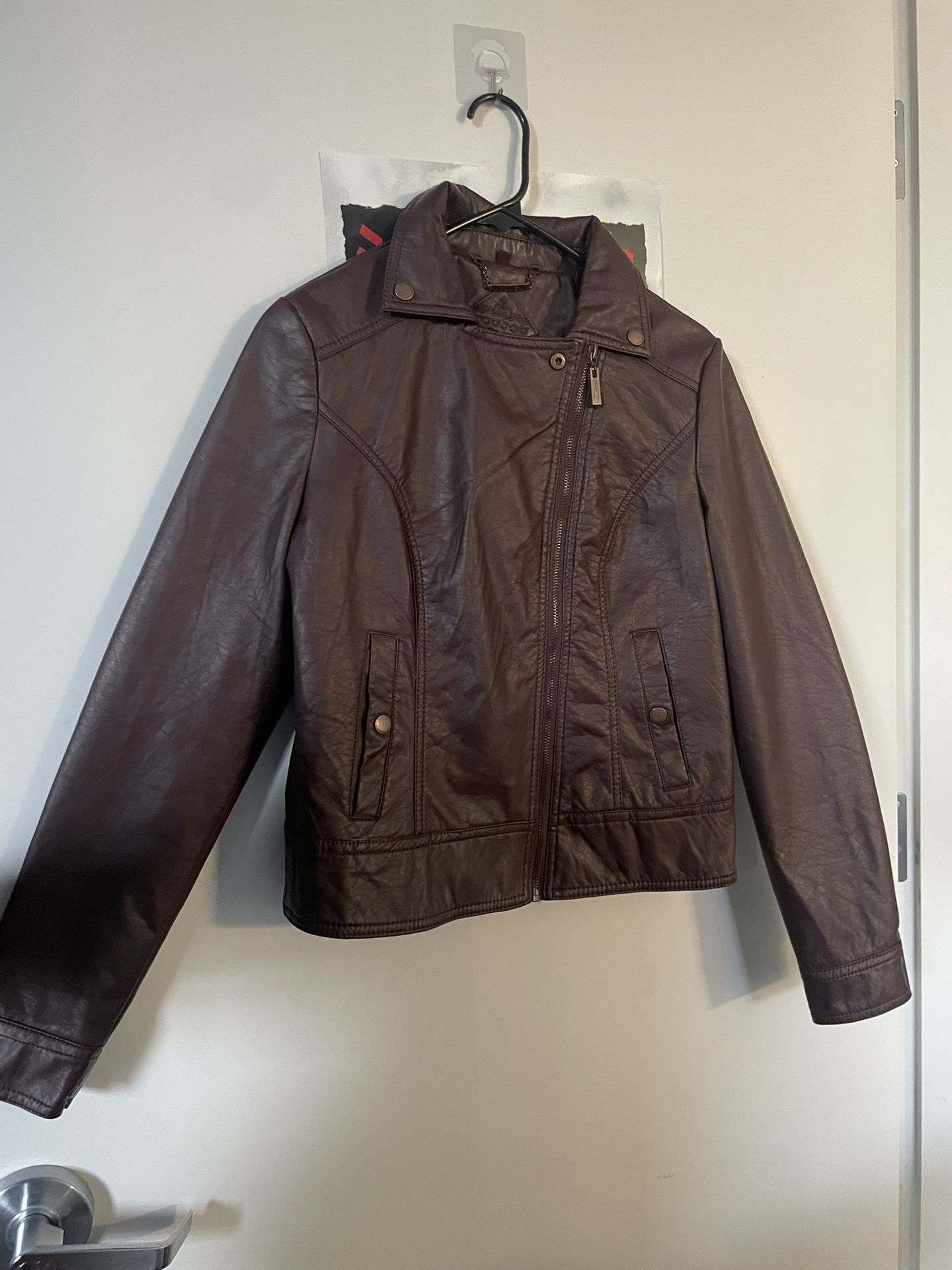 Burgundy Leather Snug Jacket