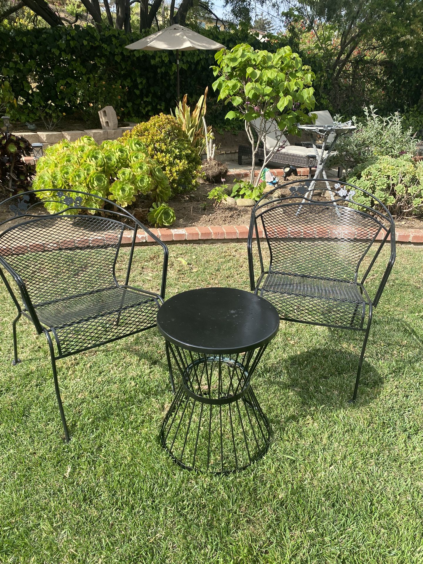 3pc Vintage Bistro Set 2 Chairs & Table