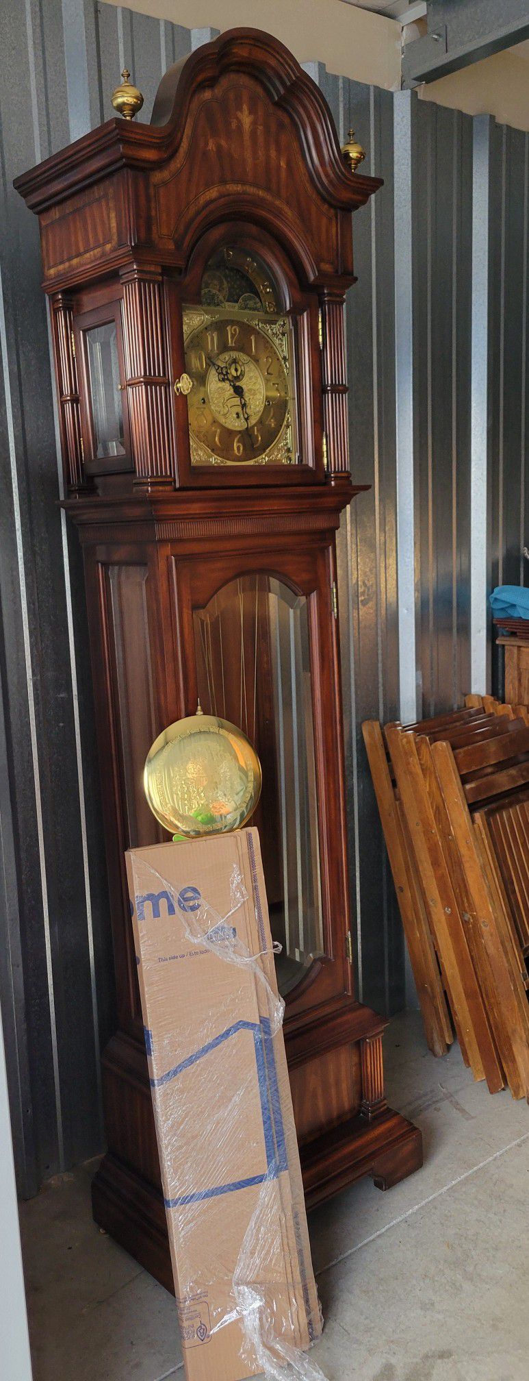 Tall Vintage Heirloom  Grandfather Clock With Receipt