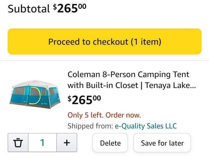 Photo NEW tent cabin 8p wcloset tenaya lake coleman