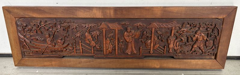 Old Chinese Wood Carving Panel