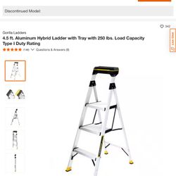 Gorilla 4.5 ft. Aluminum Hybrid Ladder with Tray