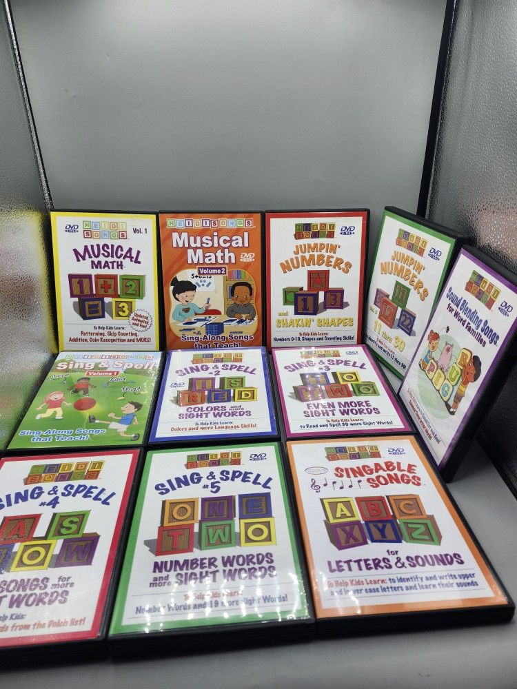HEIDI SONGS CHILDRENS LEARNING DVDS IN GREAT CONDITION 11 TOTAL DVDS