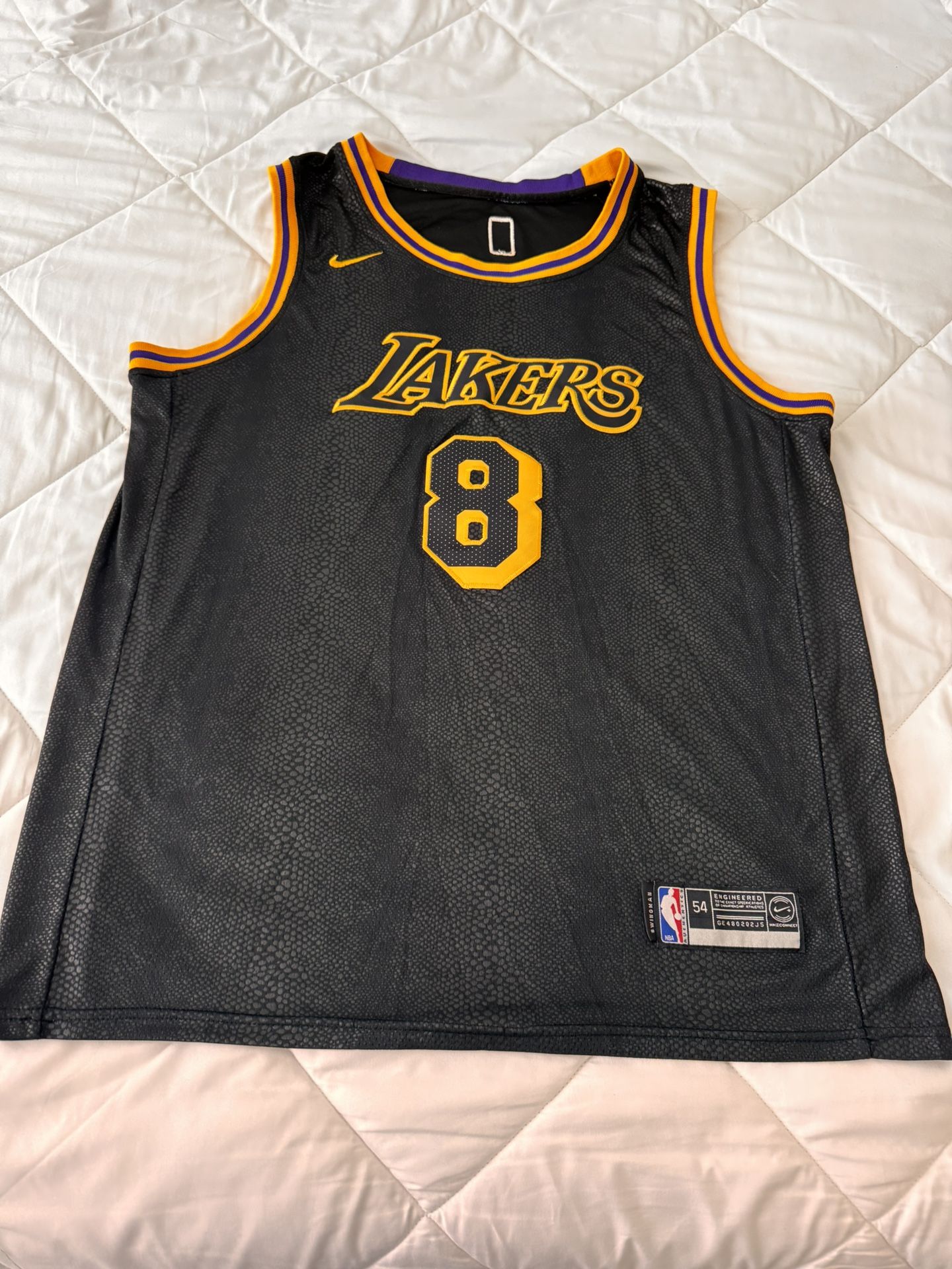 Nike Kobe Bryant #8 #24 Lakers “Mamba City Edition” Size 54 Swingman Jersey