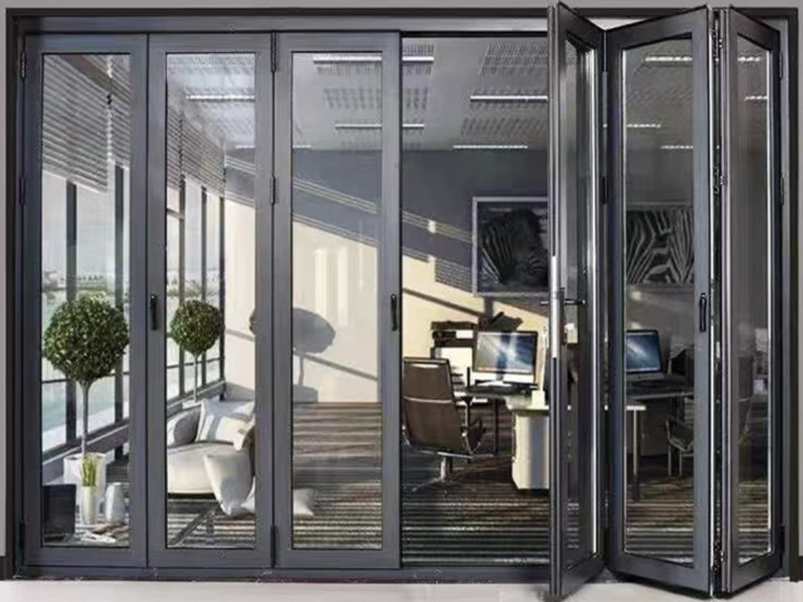 Aluminum Folding Doors Bifold Doors With Double Tempered Low E Argon Filled