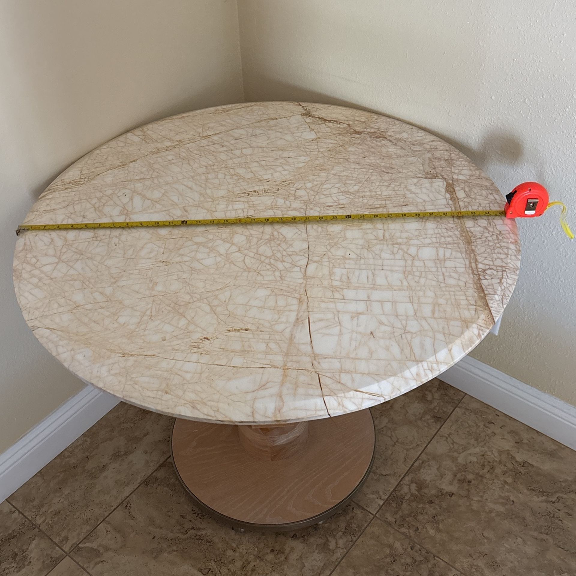 36 Inch Marble Top Round Dining/accent Table - Elegant & Unique Design