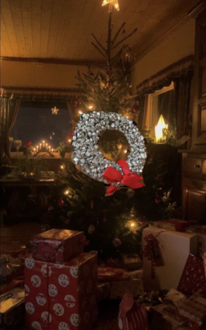 Silver Jingle Bell Faux Wreath