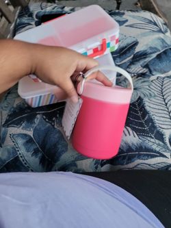 Hot school lunch food container pink