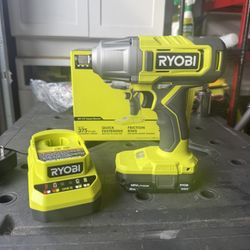 Ryobi ONE+ 18V Cordless 1/2 in. Impact Wrench Kit with 2.0 Ah Battery and Charger