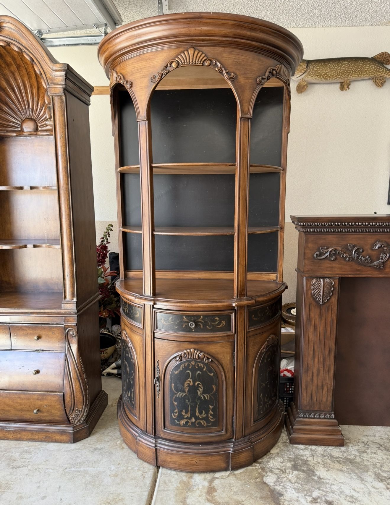 Tall Demilune Bookcase - 58520 by Stein World