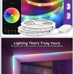 Govee Smart RGBIC LED Strip Lights 65.6ft, Alexa LED Light Strip Work with Google Assistant, Music Sync, DIY Multiple Colors on One Line, WiFi Color C
