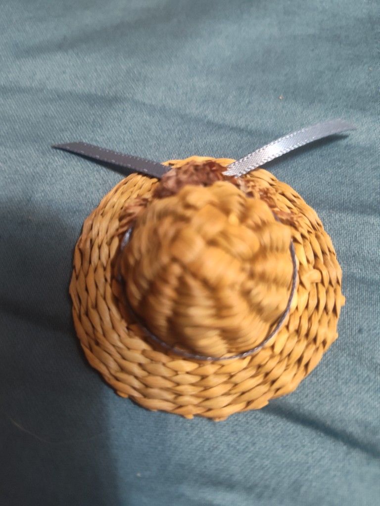 Vintage 70's Straw Doll Hat