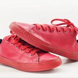 Converse Junior/Kids Varsity Red/Red Low Top Sneakers 653109C Size 6Y
