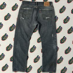 Mens Distressed Thrashed Levis 505 Denim Jeans Size 34 x 32