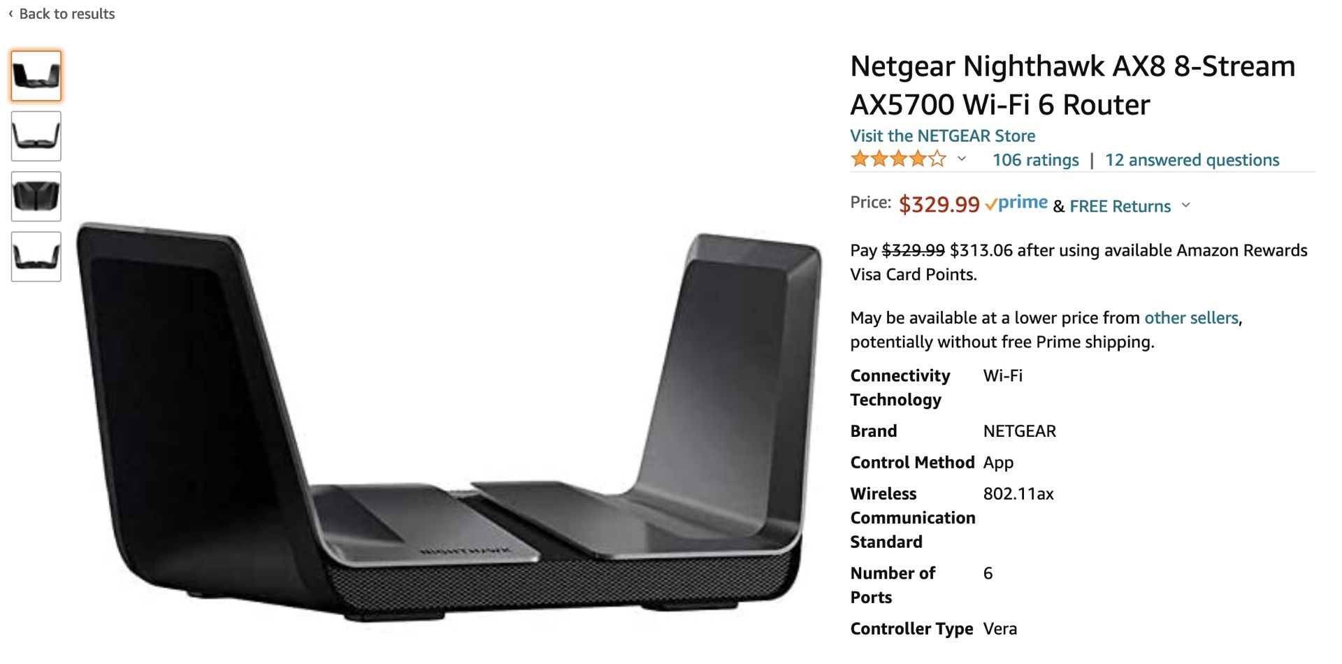 Netgear Nighthawk AX8 8- Stream AX5700 WIFI 6 Router