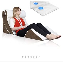 Lunix LX5 4pcs Orthopedic Bed Wedge Pillow Set, Post Surgery Memory Foam for Back, Neck and Leg Pain Relief, Sitting Pillow, Comfortable and Adjustabl