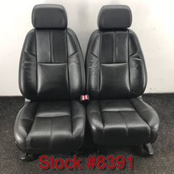 Black Leather Front Bucket Seats For 2007 2008 Chevy Silverado 2(contact info removed) Seat Stock #8391
