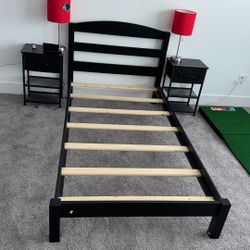 Twin Bed Frame And Nightstands 