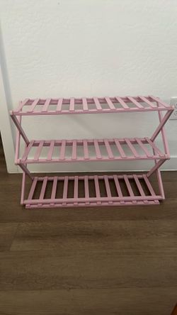 Pink shoe rack