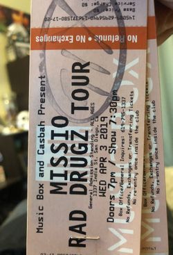 Missio Raf Drugz Tour Ticket 🎫