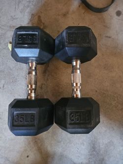 35lb rubber dumbbells
