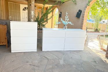 2 IKEA white dressers set