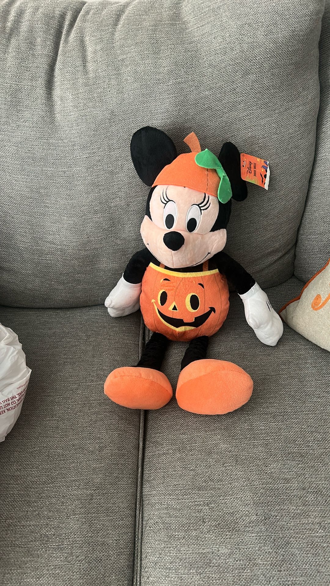 Halloween pumpkin Minnie, mouse stuffed animal