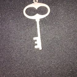 Cz Sterling Silver Key Charm