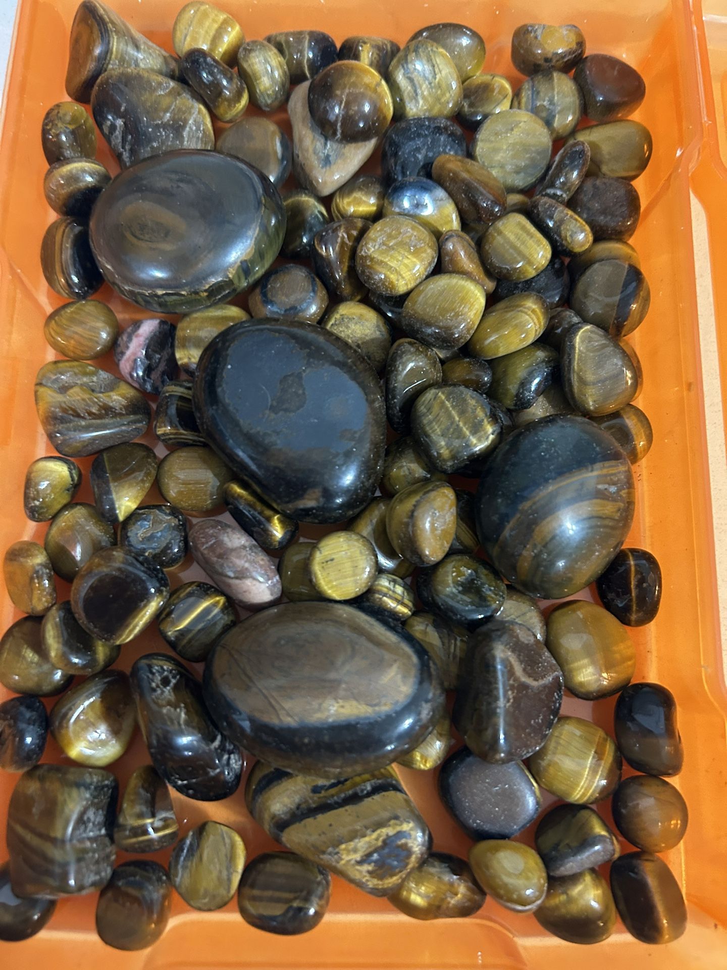 1 pound Natural orange and black Tiger’s Eye Crystal Sphere Healing China